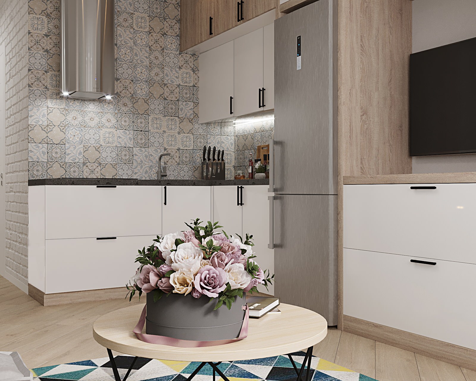 ЖК Сердце Одинцово студия в скандинавским стиле (визуализации)