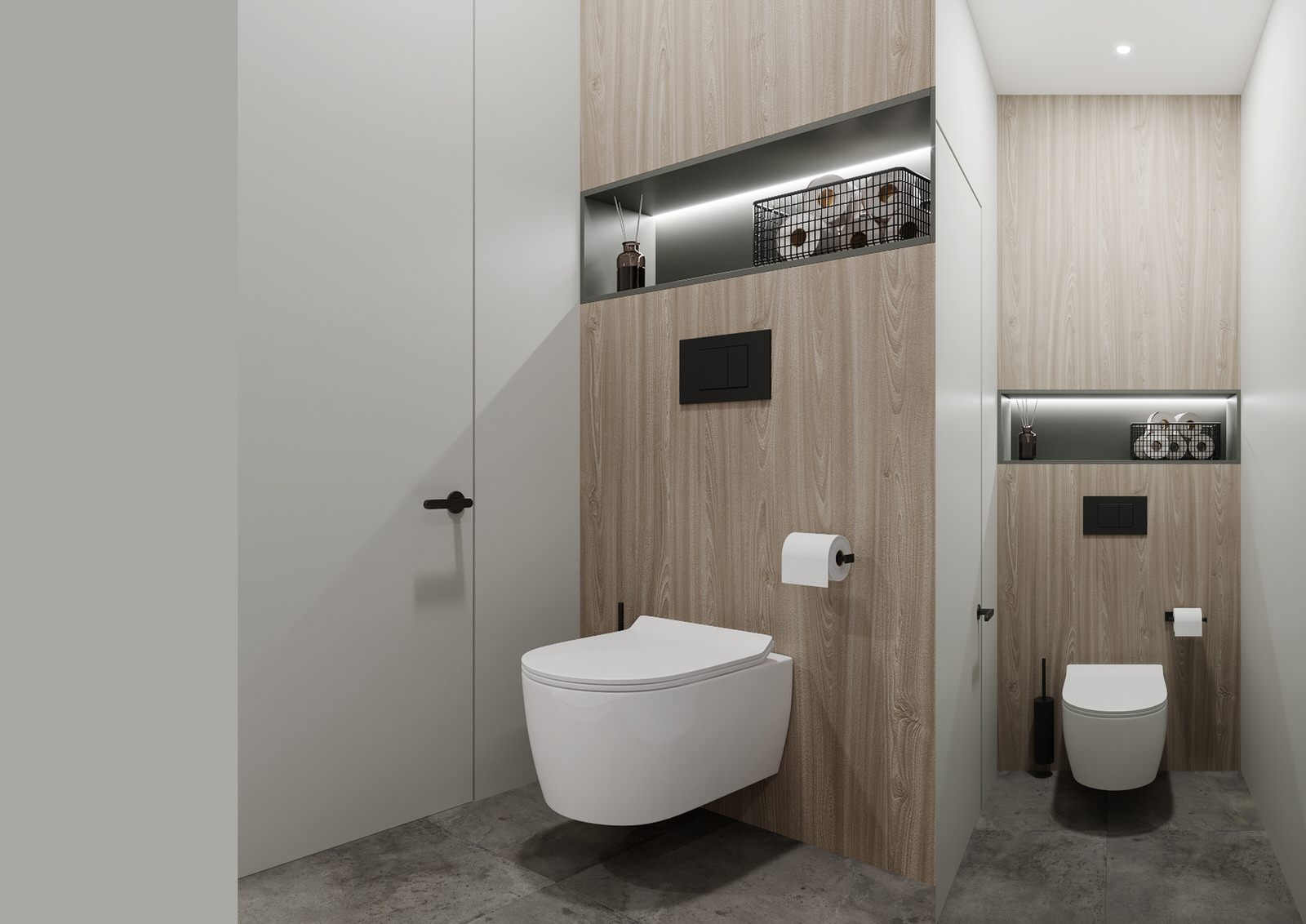 Туалет с подвесным унитазом