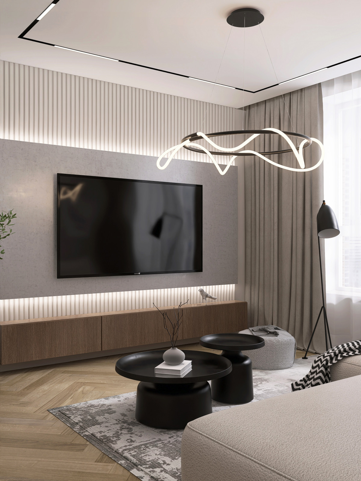 Современная кухня-гостиная (евродвушка)