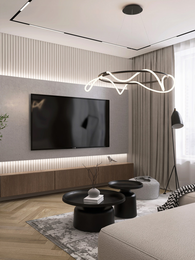 Современная кухня-гостиная (евродвушка)