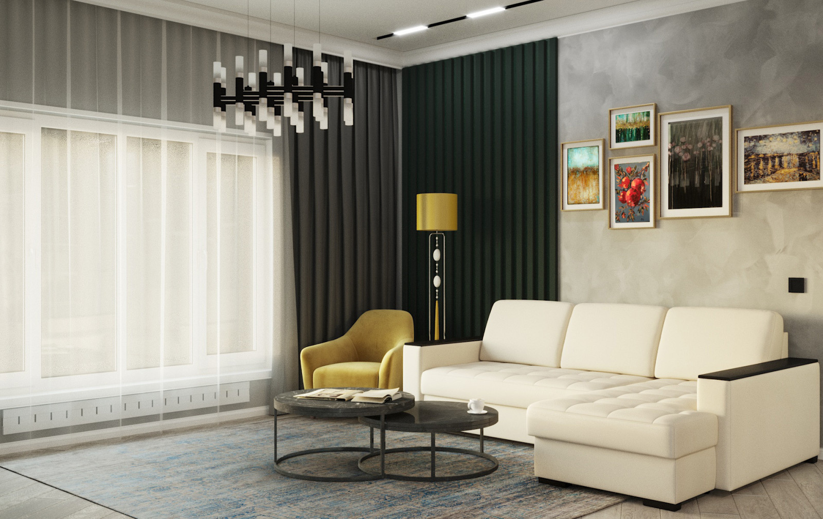 Обложка проекта: Кухня-гостиная, 40 м2