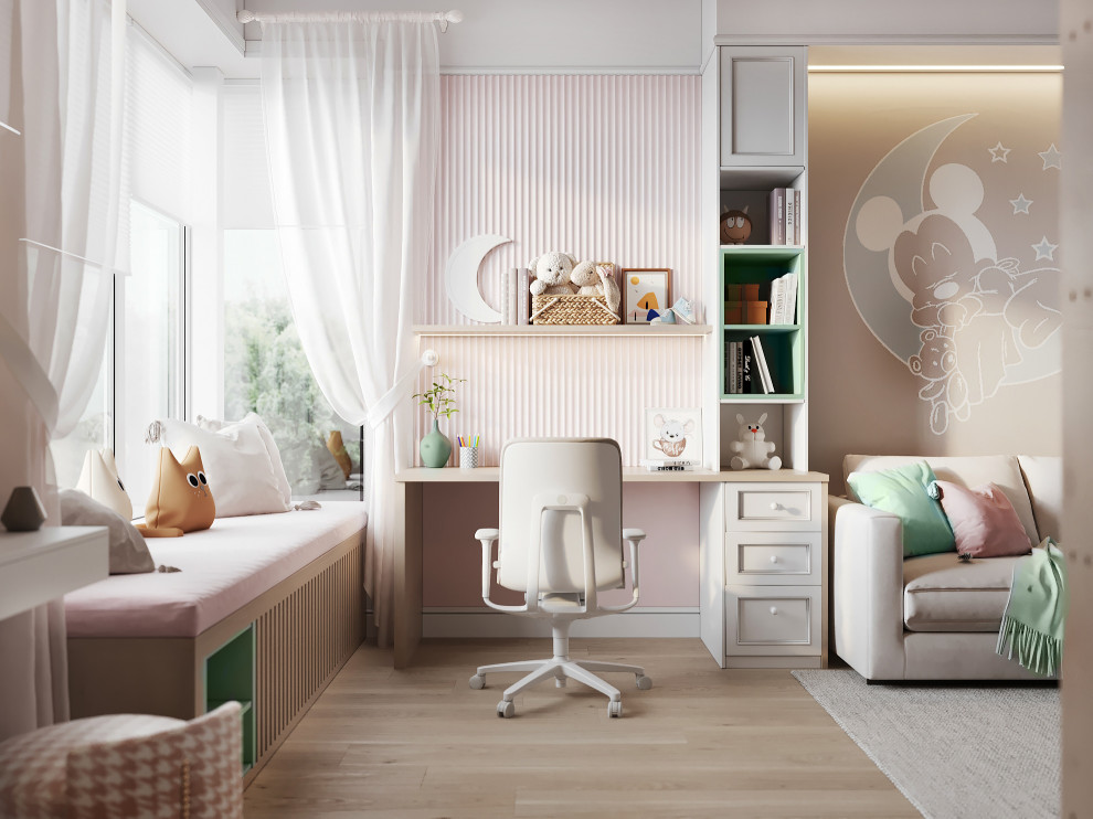 Обложка проекта: интерьер детской для девочки