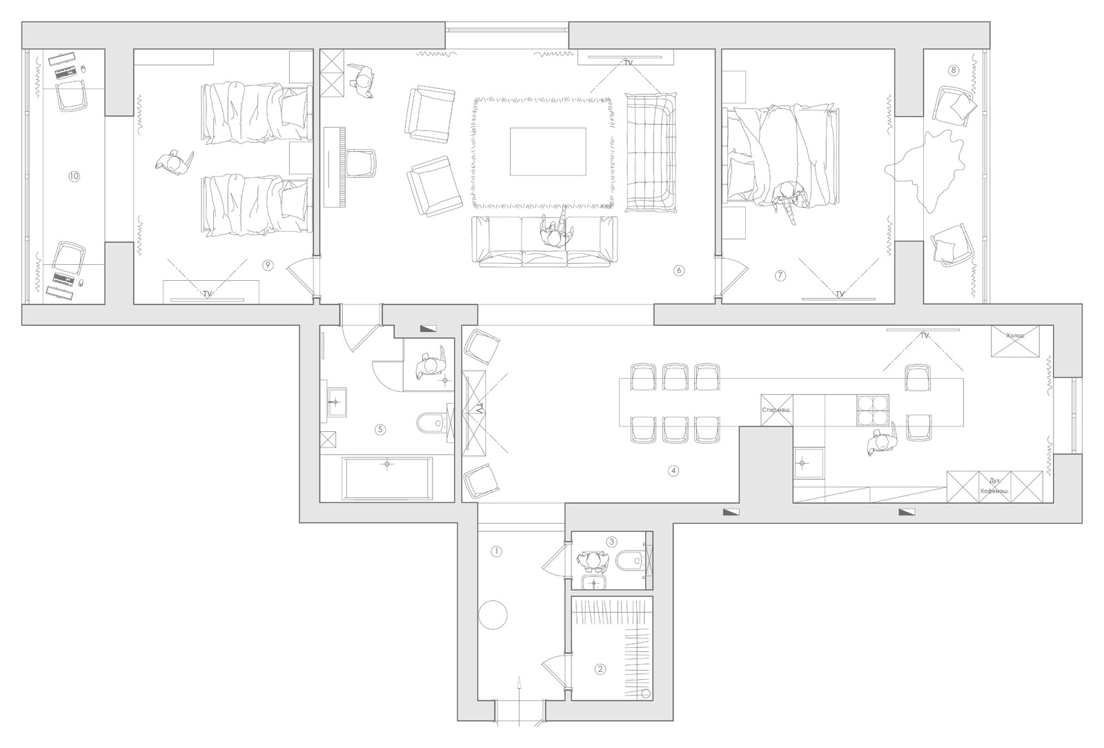 Квартира на Манежной цвета «КРИК»