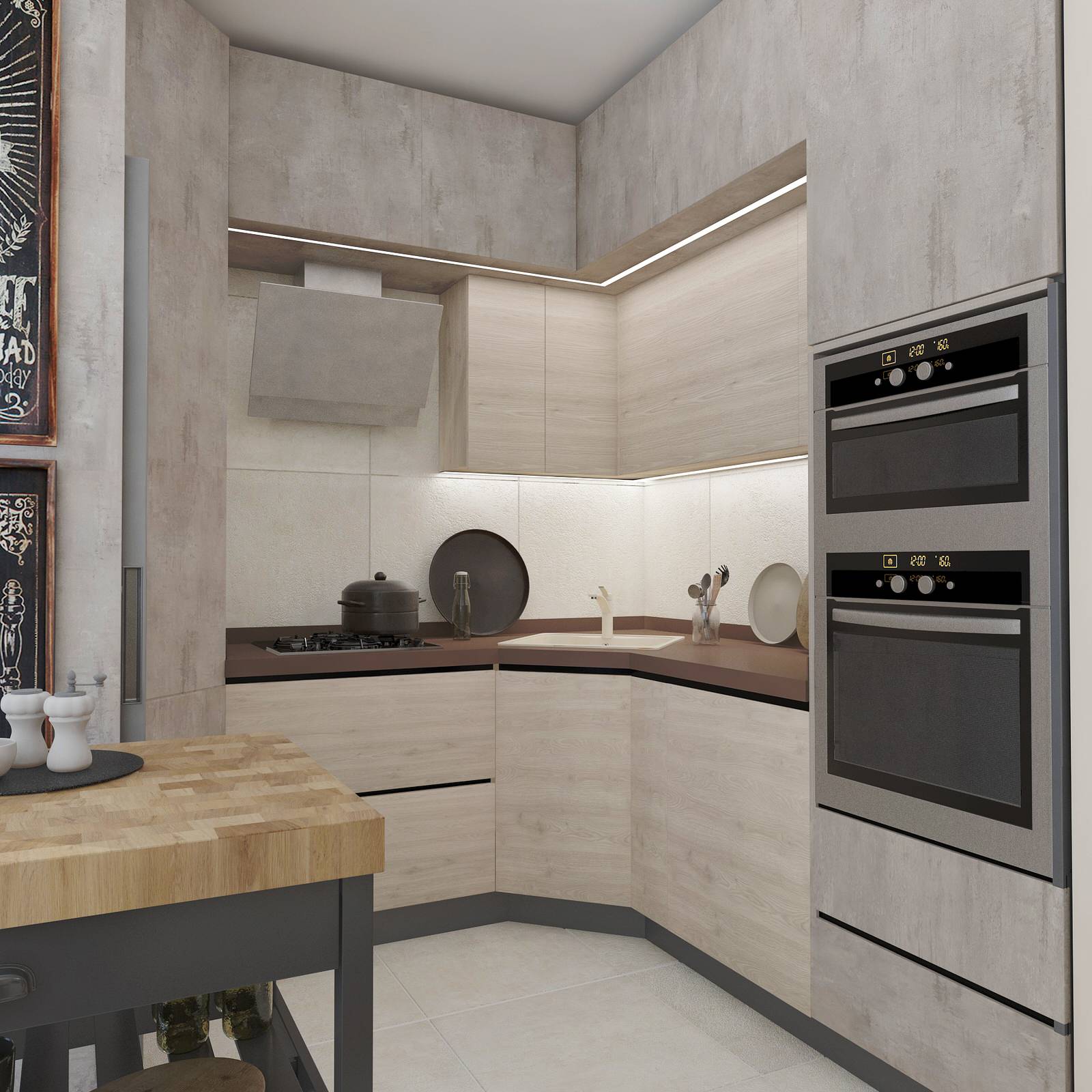 Проект двухуровневой квартиры  в стиле Лофт (135 кв м)