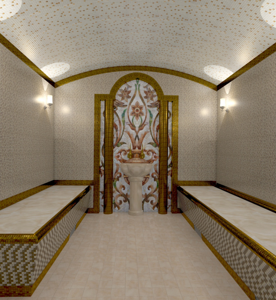 Хамам мозаичный с панно