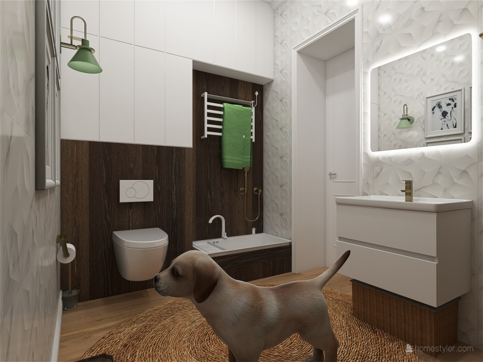 Квартира для семьи из трех человек с акцентами зеленого