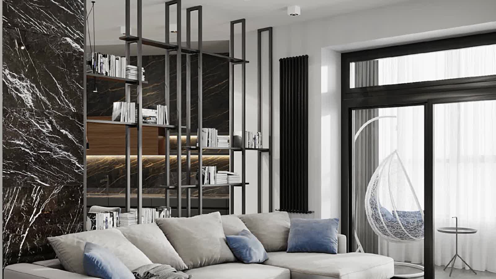 Интерьер квартиры в современном стиле, ЖК «Остров», 90 кв.м.