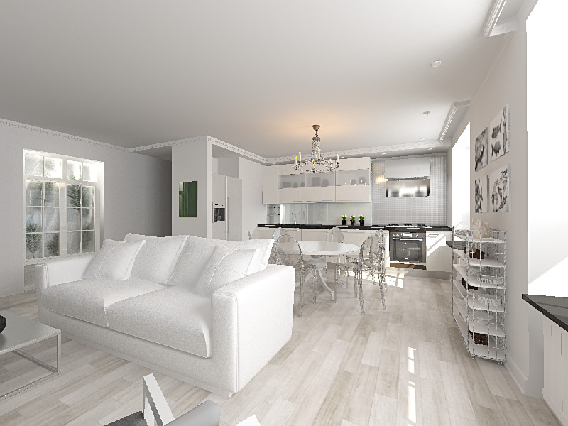 Обложка проекта: интерьер квартиры: минимализм в белом