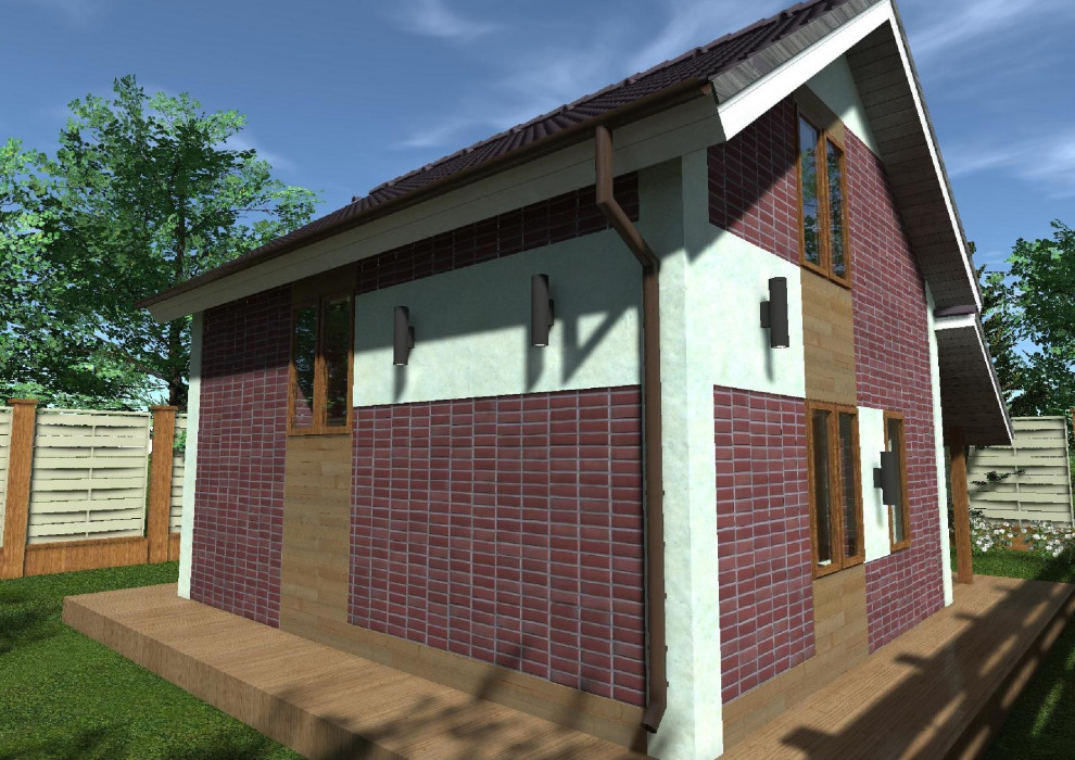 Двухэтажный дачный дом 6*7 105 квадратных метров из газобетона под ключ