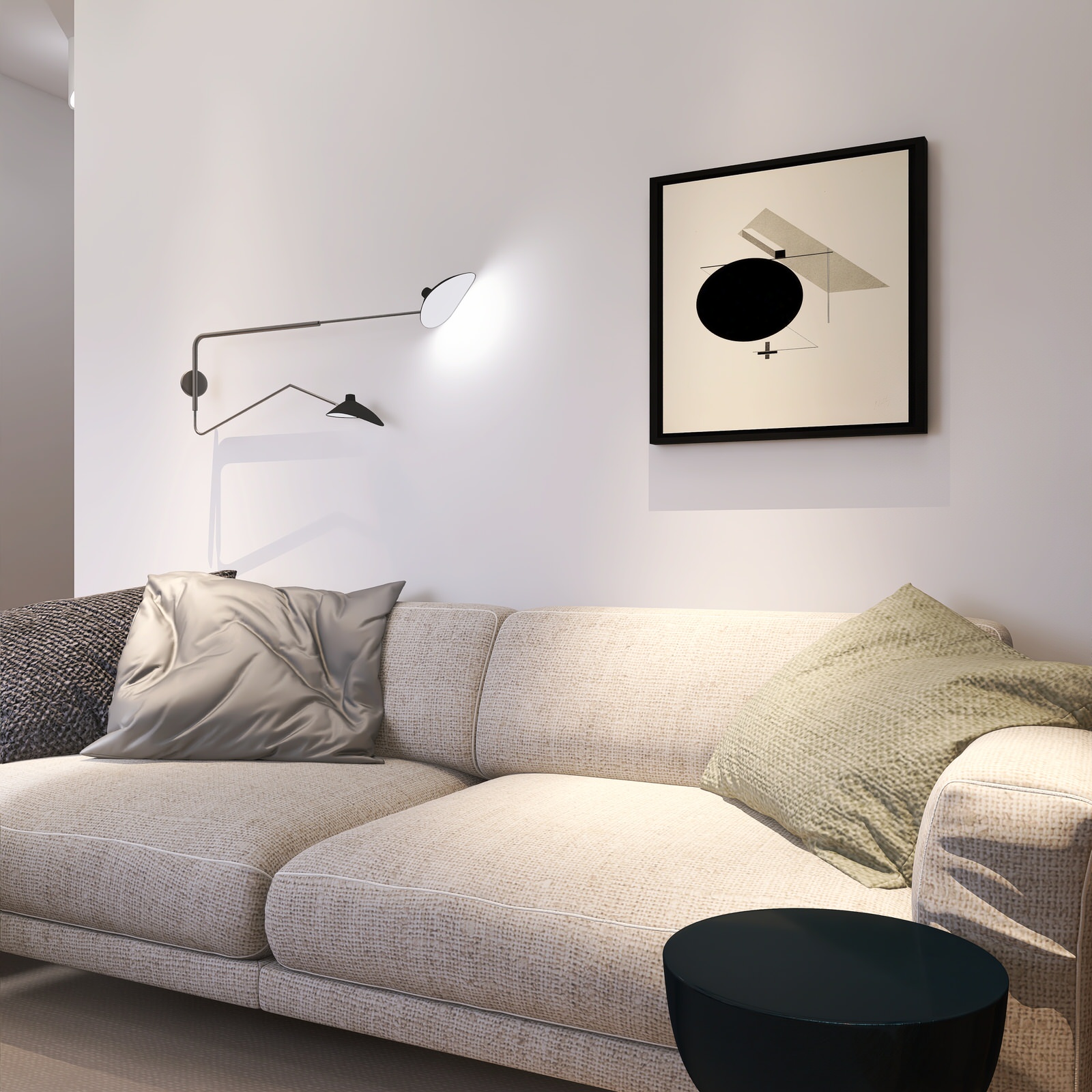 3 комнатная квартира в современном стиле для молодой семьи, Москва