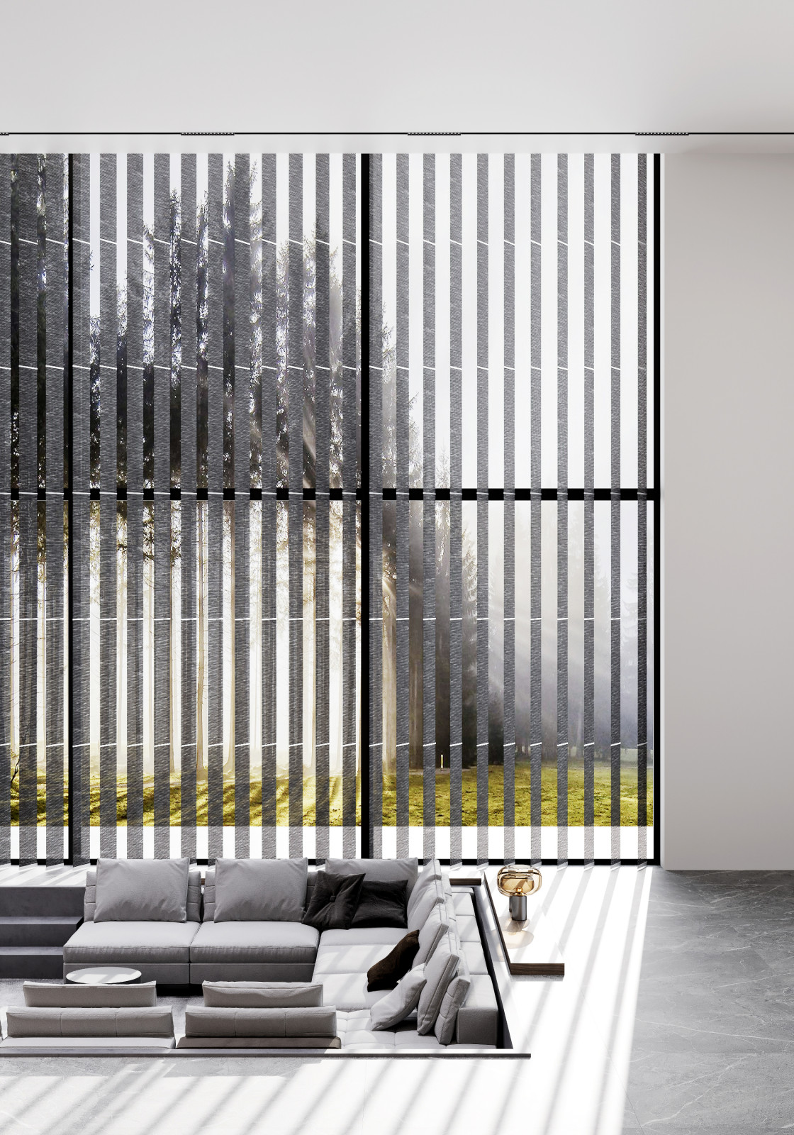 Зона отдыха с кинотеатром и камином