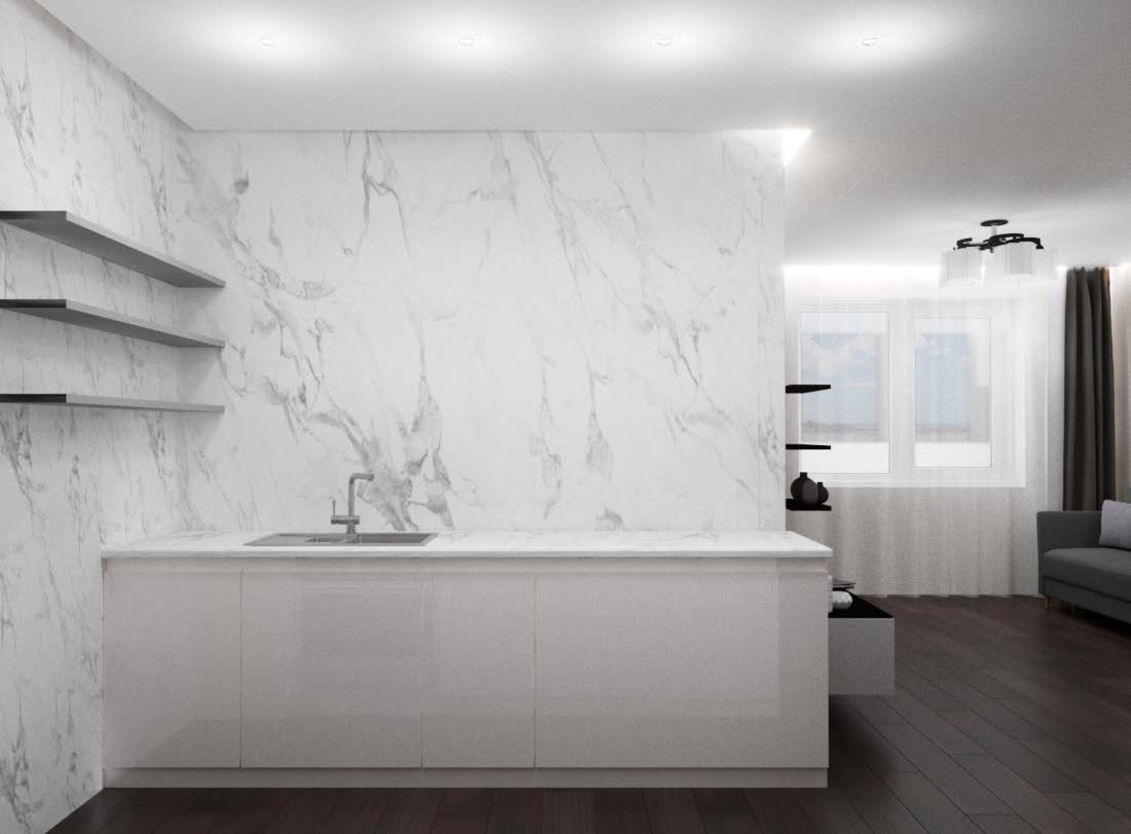 Дизайн интерьера с минимальным набором систем хранения