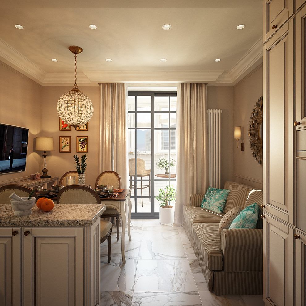 Кухня-гостиная с выходом на лоджию