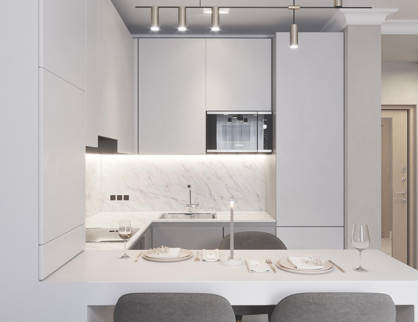 Кухня-гостиная + прихожая в ЖК от Пик