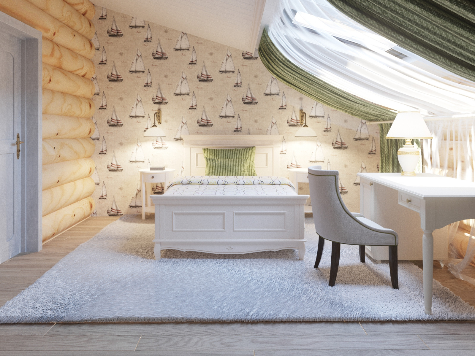 Загородный бревенчатый дом