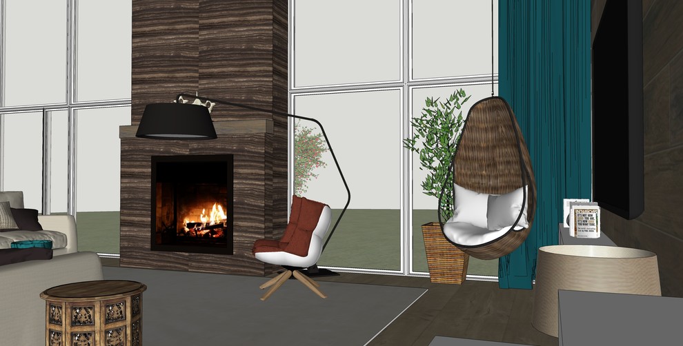 Современный дом с камином в Кольцово