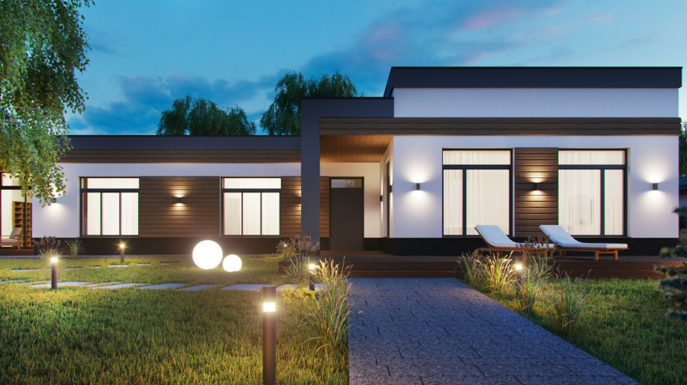 Одноэтажный загородный дом