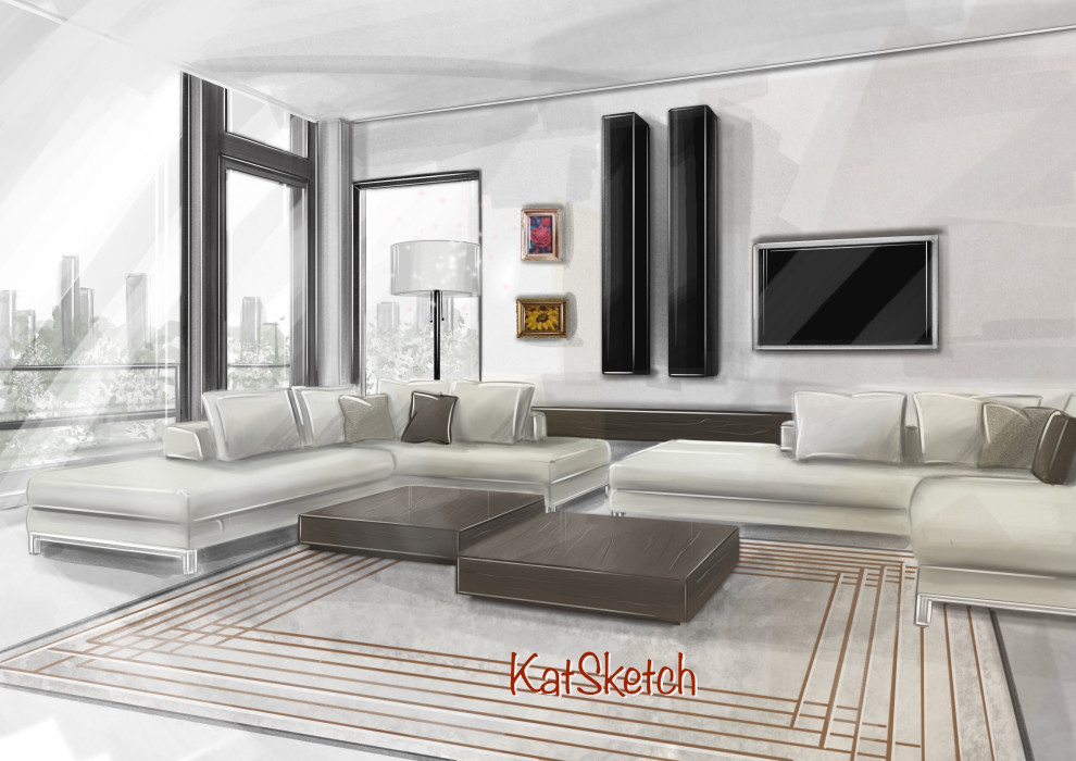 Обложка проекта: Скетч гостиной