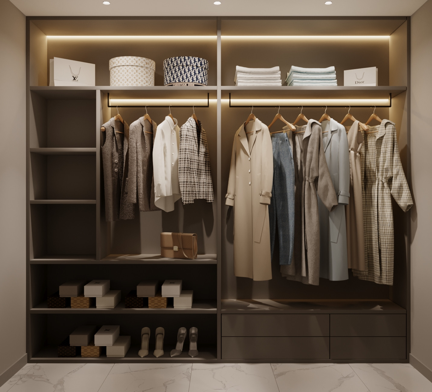 Современный минималистичный дизайн интерьера для молодой пары