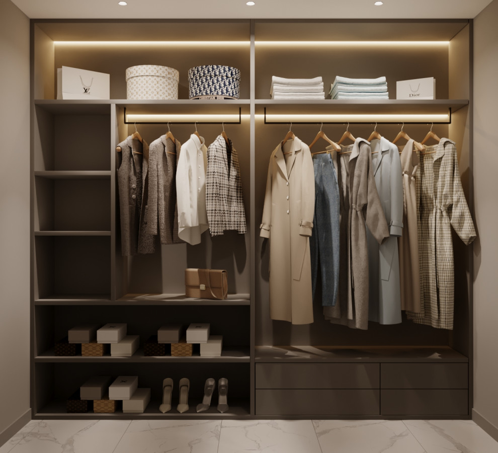 Современный минималистичный дизайн интерьера для молодой пары