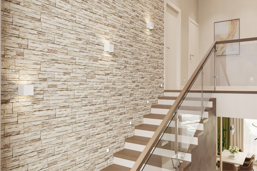 Дом - 130 м2. Лестница + холл