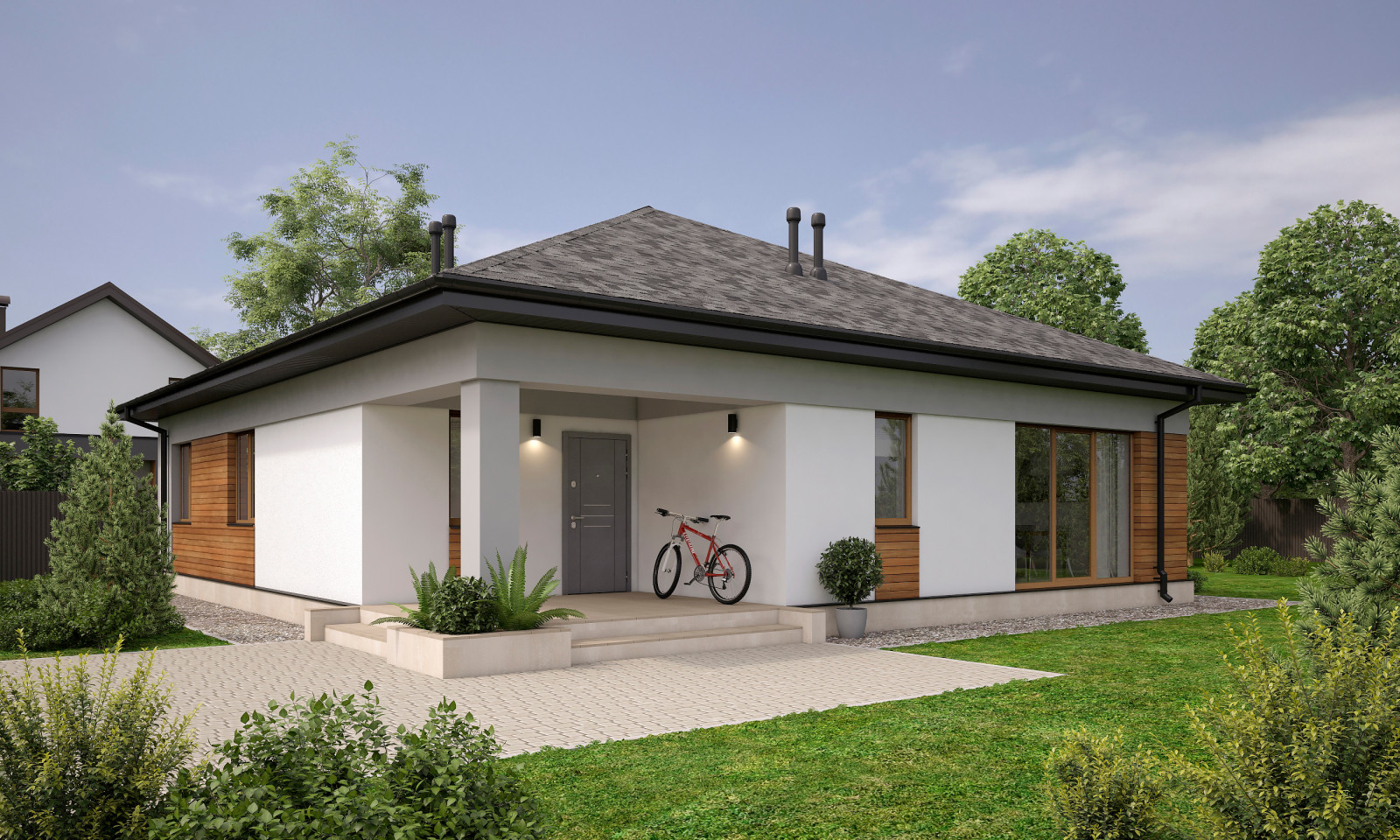 Обложка проекта: Одноэтажный дом из газобетона