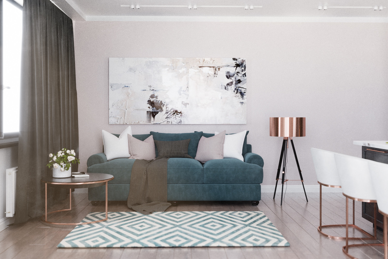 Квартира со свободной планировкой 90м2