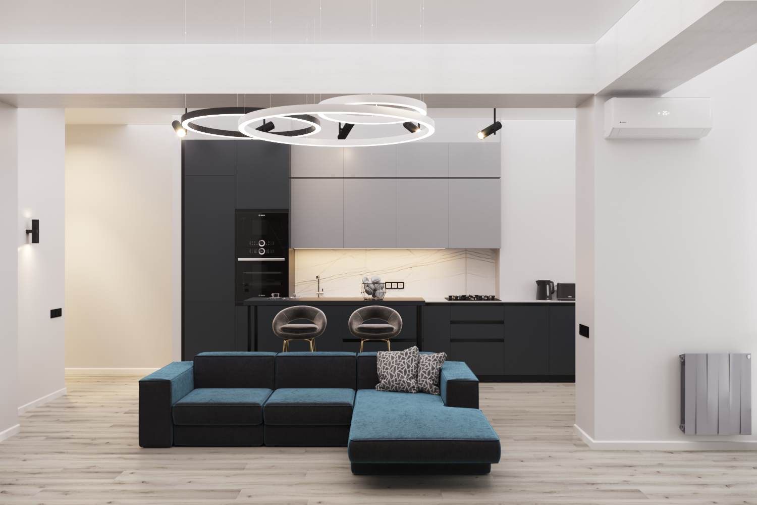 Двухкомнатная квартира общей 69 м2 в ЖК "Гагаринские высотки"