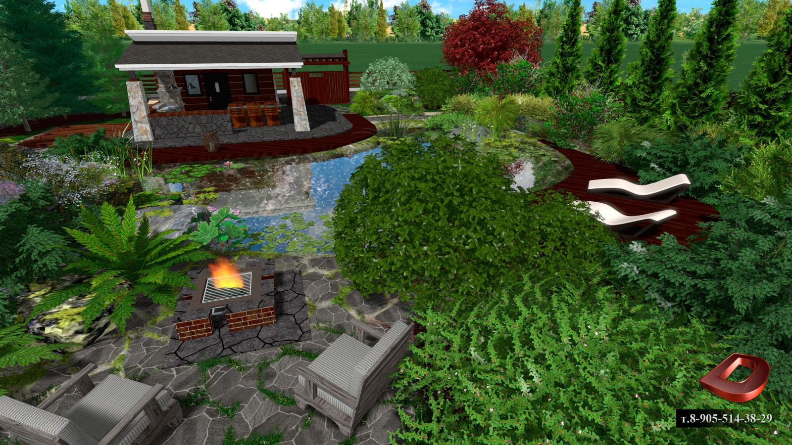 Проект ландшафтного дизайна участка 20 соток,