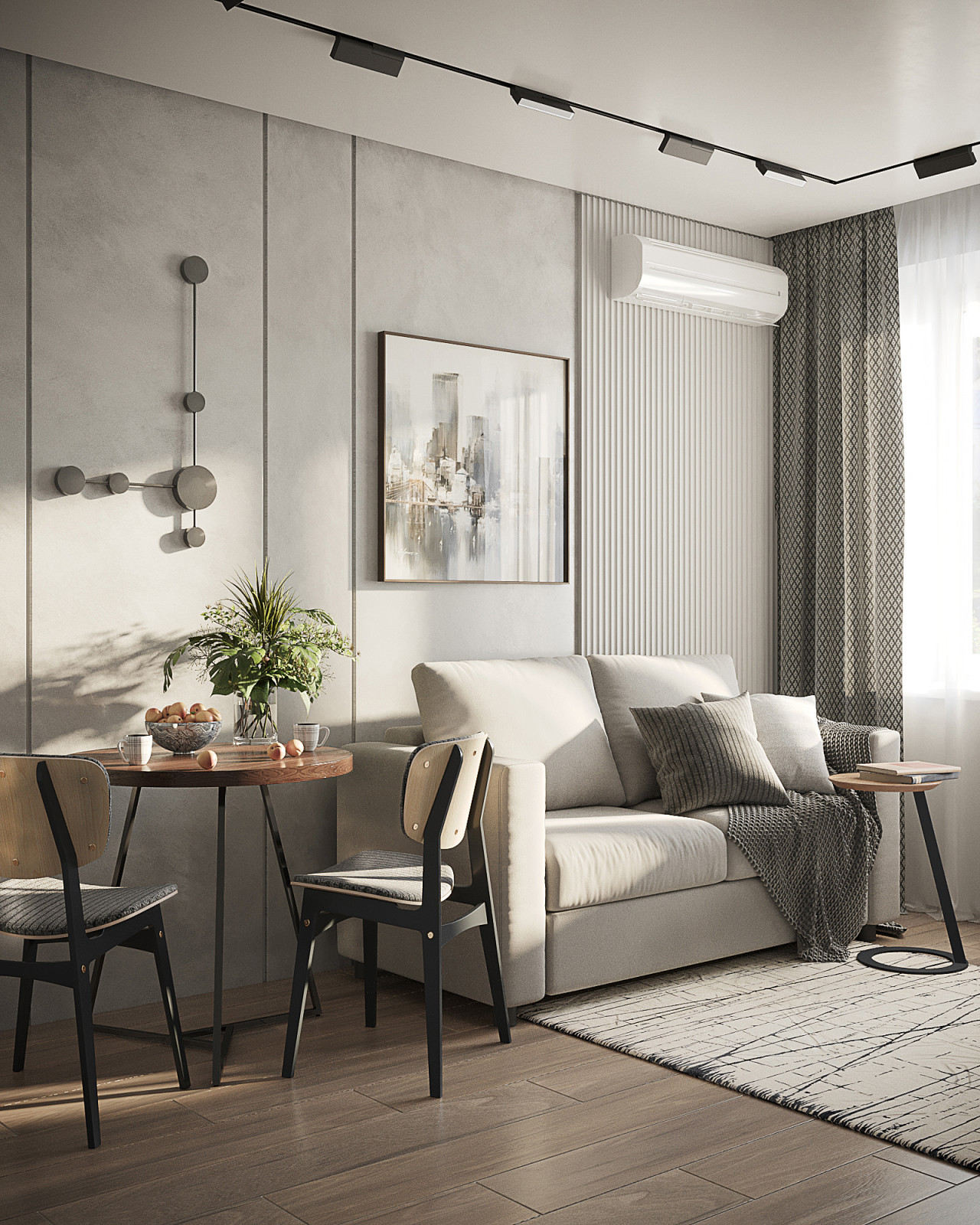 Обложка проекта: Уютная студия-двушка в стиле "минимализм"