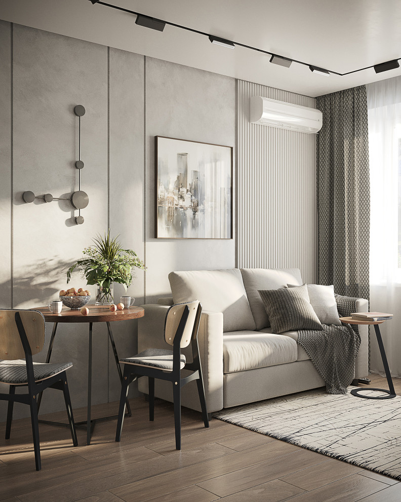 Обложка проекта: Уютная студия-двушка в стиле "минимализм"