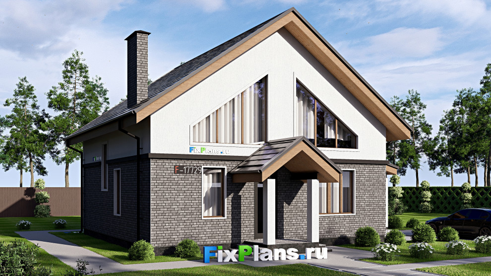 Проект дома с мансардой 12х13 м S176м2 F-17729