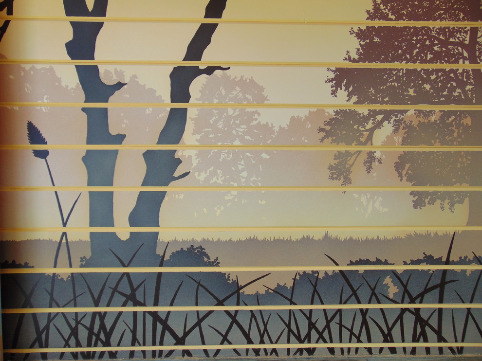 оформление стены в котедже