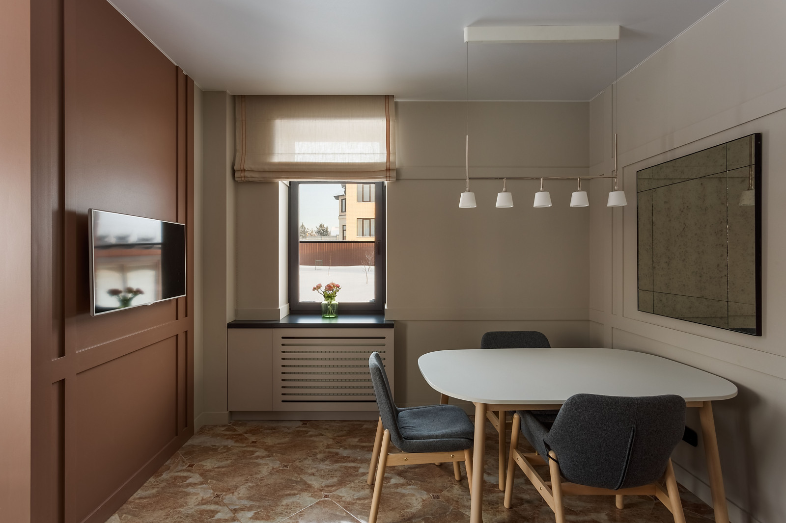 Кухня-столовая в загородном доме, Подмосковье