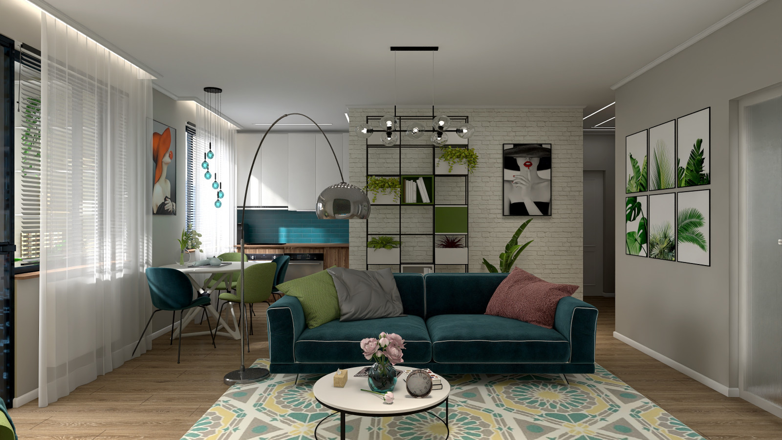 Обложка проекта: Проект 1к квартиры для молодой пары ЖК "Гранд Фамилия"