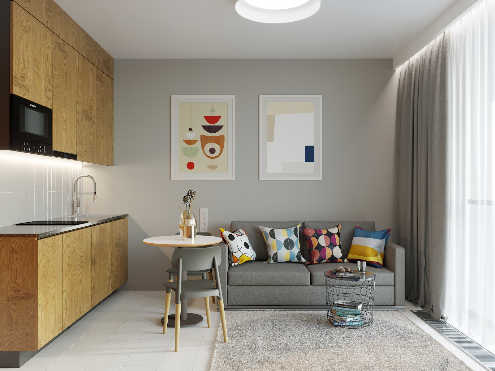 Номер SMART в современном стиле в апарт-отеле PRIME RESIDENCE