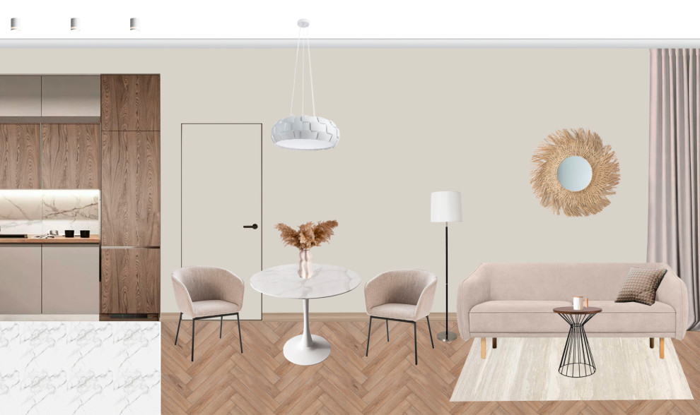 2D - коллажи кухни-гостиной (3 варианта)