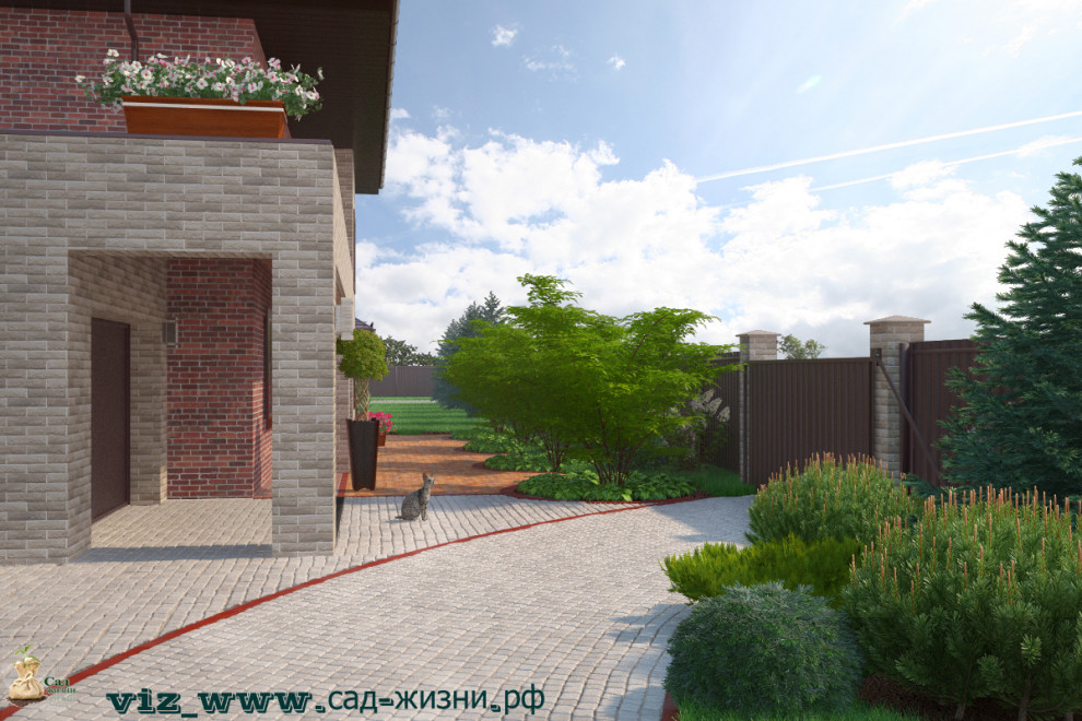 Ландшафтная визуализация дизайна частного участка в п. Белаго Московской области
