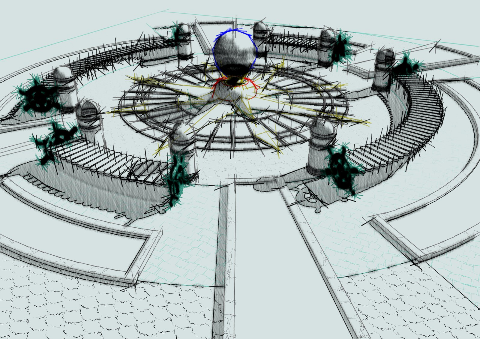 Эскиз -концепт фонтан "Роза ветров"