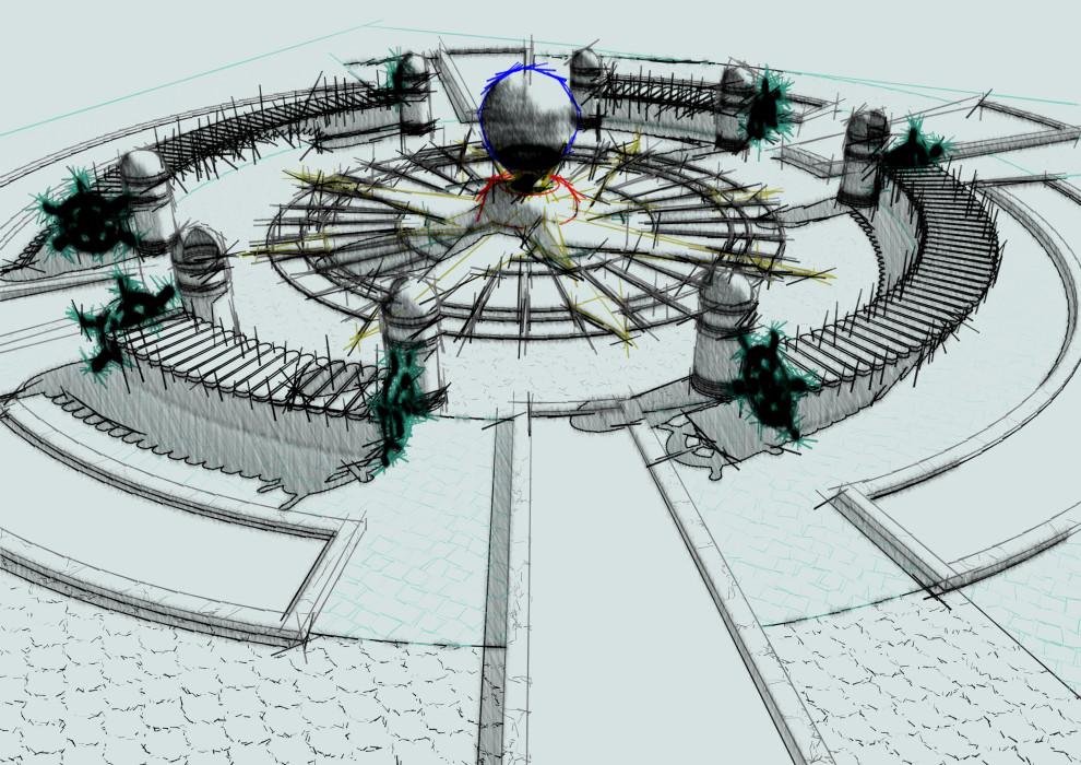 Эскиз -концепт фонтан "Роза ветров"