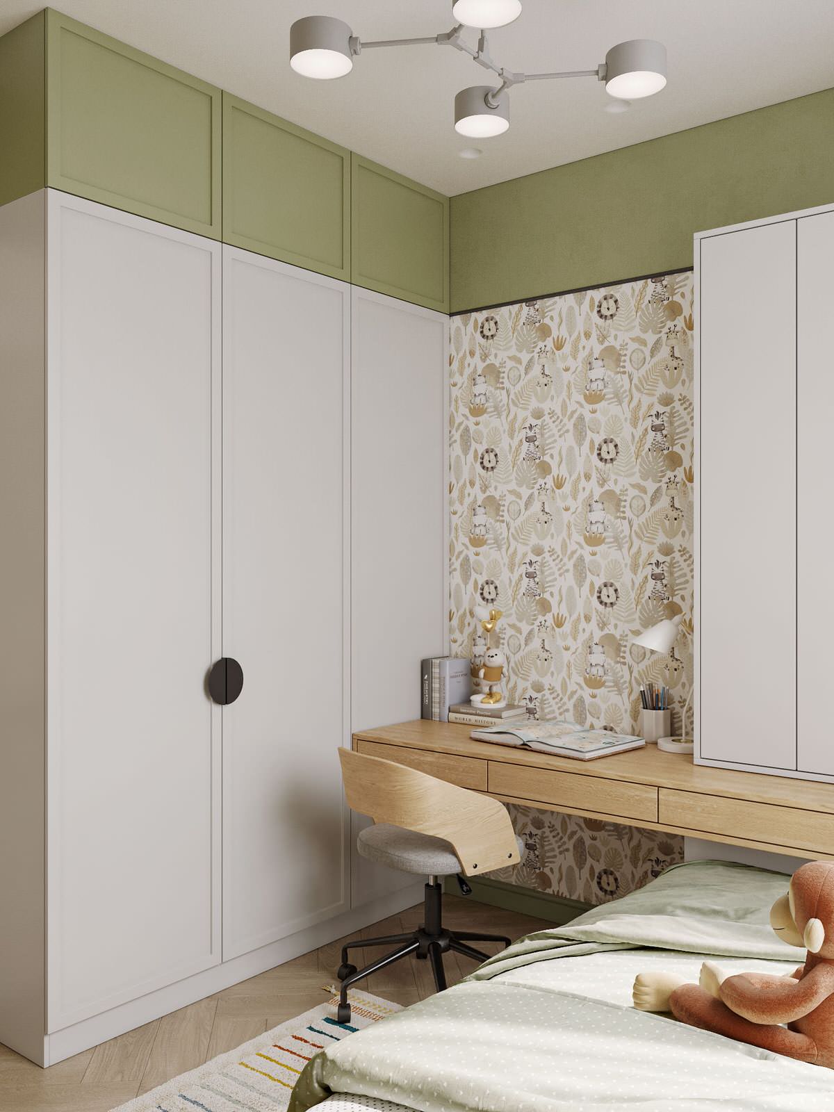 Милая детская спальня в теплых тонах