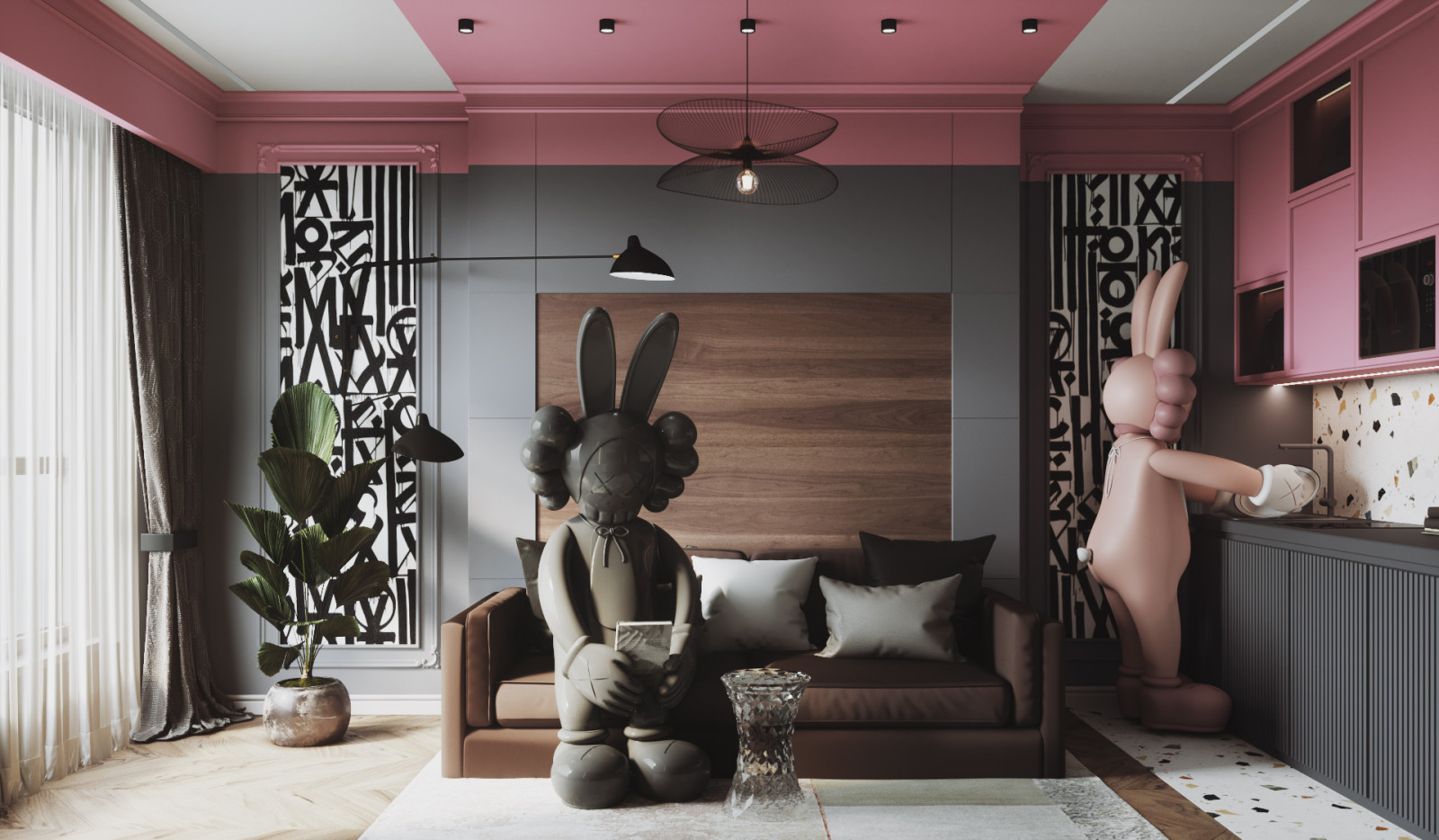 Студия в розовом цвете