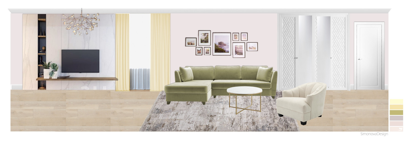 Коллаж в дизайне интерьеров. Гостиная