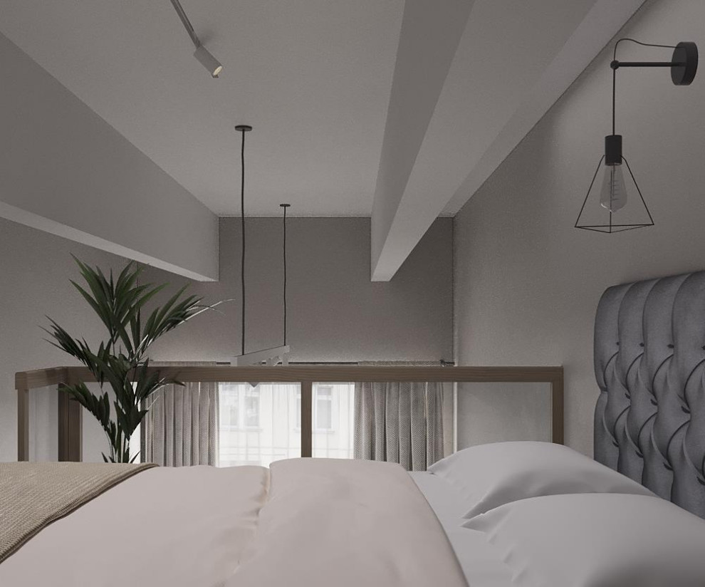 Студия с антресолью в скандинавском стиле