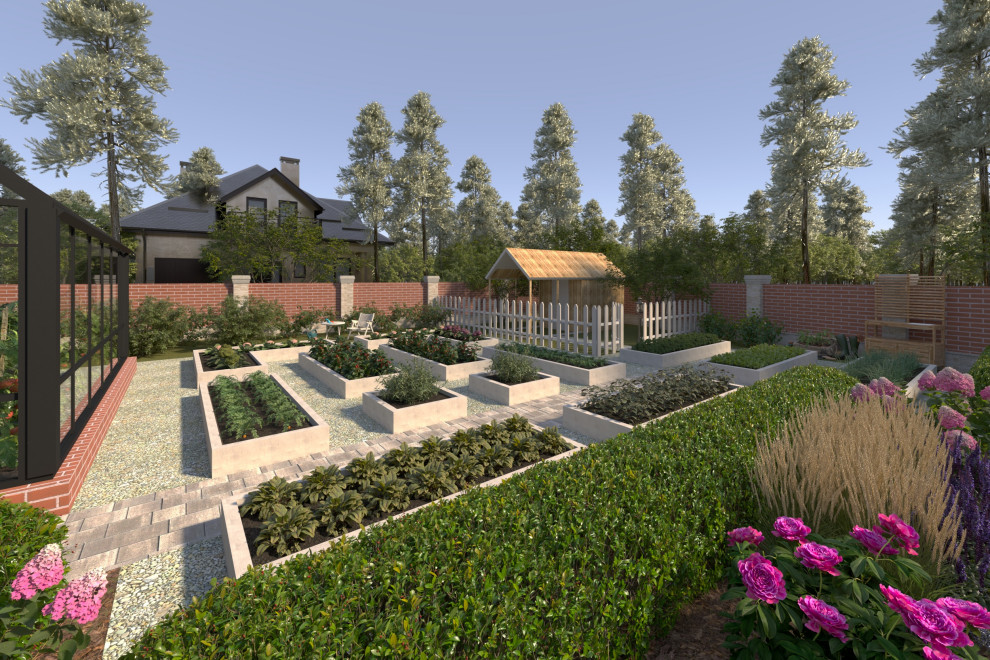 Декоративный огород с теплицей и курятником