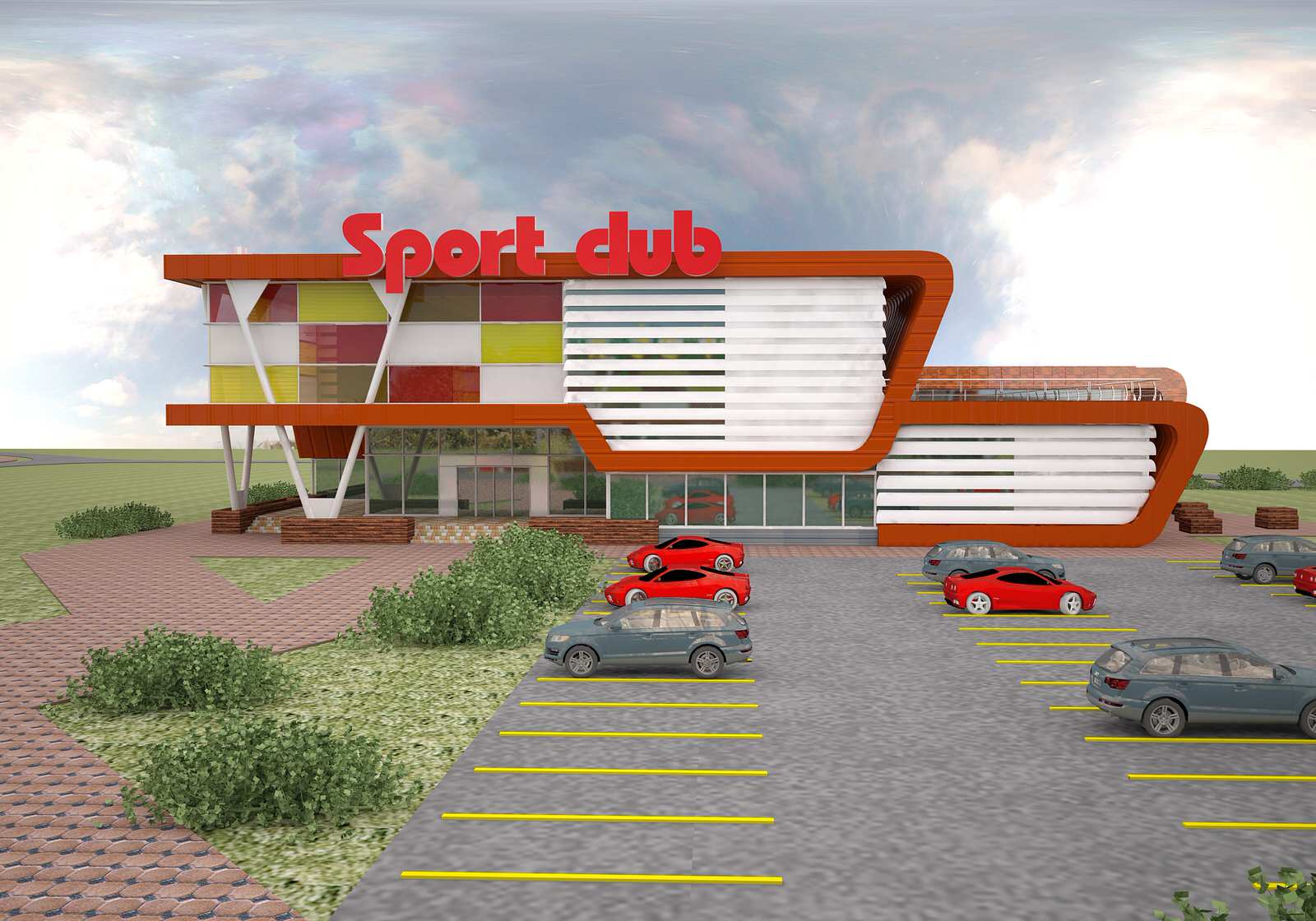 Архитектурный концепт центра семейного досуга и спорт клуба в городе Мелне