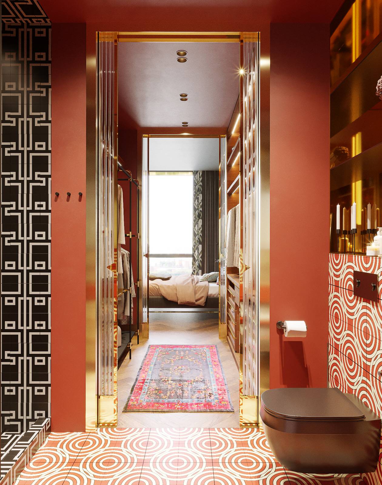 Санузел. Гардеробная. Мастер зона. Квартира в ЖК «Малая Ордынка, 19»