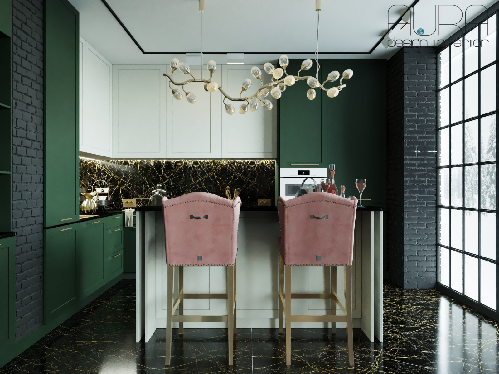 Дизайн кухни гостиной в загородном доме