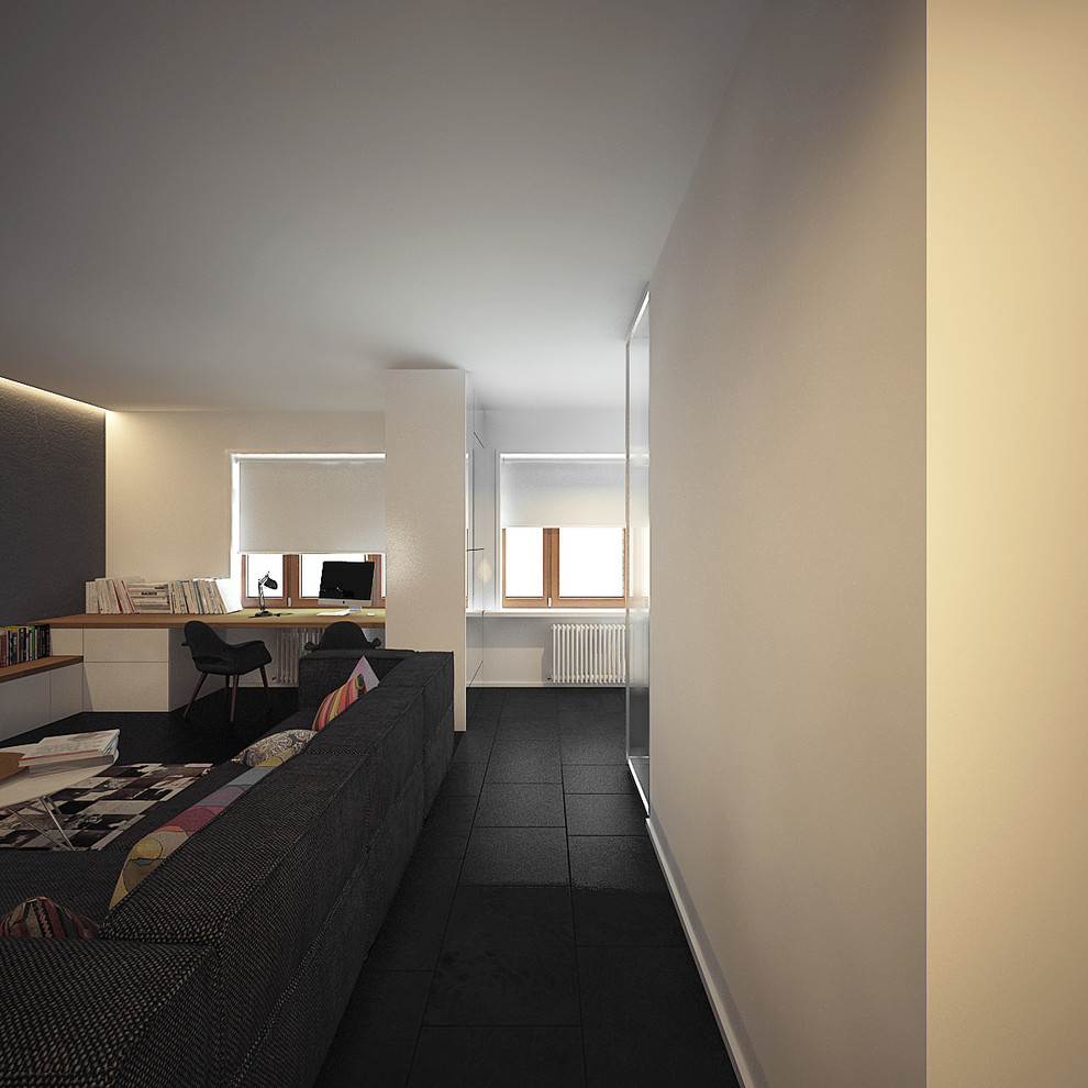 Частная квартира с лаконичным интерьером.