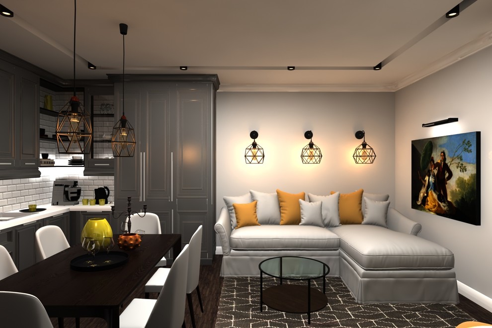 Кухня гостиная в стиле современная классика